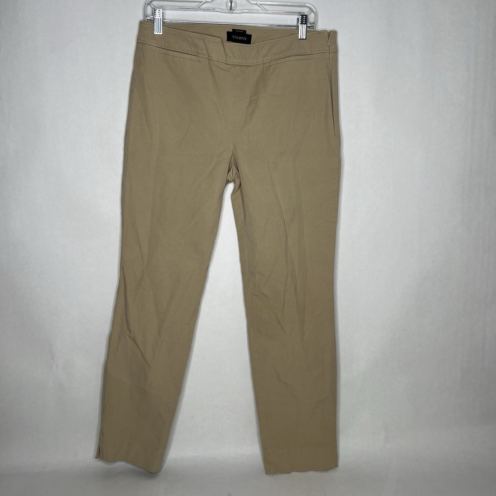 Talbots Pants Women's 10 Tan Pocket Cropped Khaki Casual Cotton Beige Capri